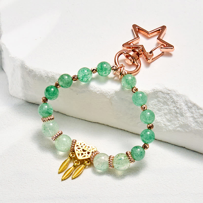 Portachiavi con cinturino per telefono in quarzo rutilato verde Olivenorma - Quarzo rutilato verde - image 0