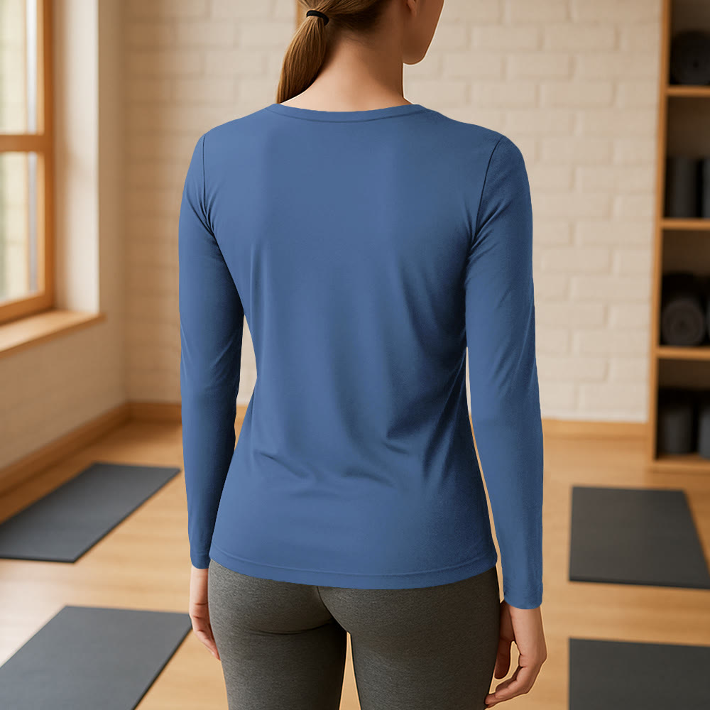 Olivenorma Yoga Lotus Flower Om Symbol T-shirt a maniche lunghe con scollo a V - image 2