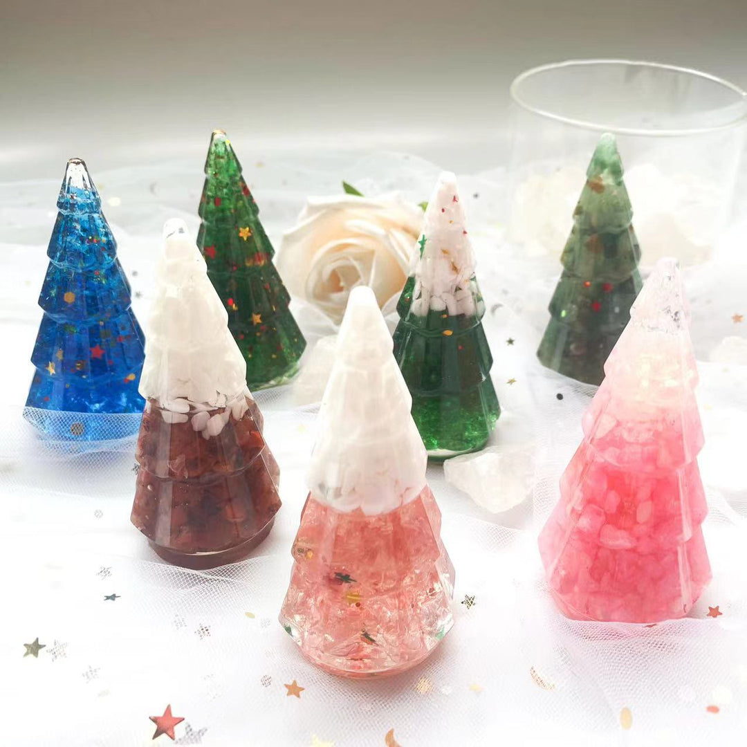 Decorazione in pietra preziosa a forma di albero di pino in cristallo Olivenorma - image 2