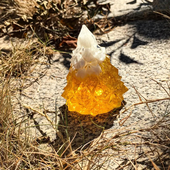 Decorazione in pietra preziosa a forma di albero di pino in cristallo Olivenorma - Citrino - Conchiglia bianca - image 22