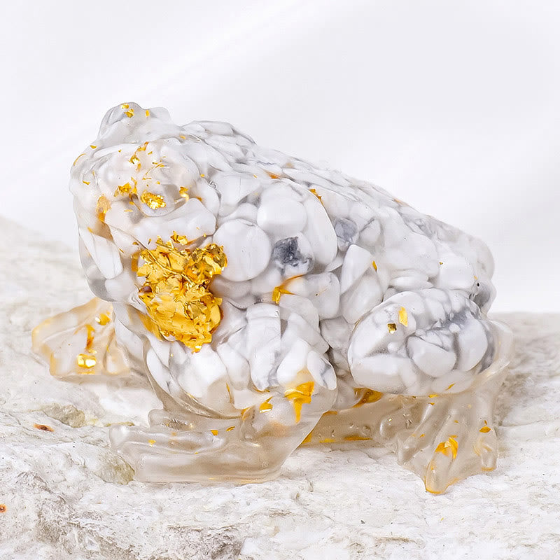 Decorazione in pietra preziosa di cristallo dorato Olivenorma - Turchese bianco - image 1