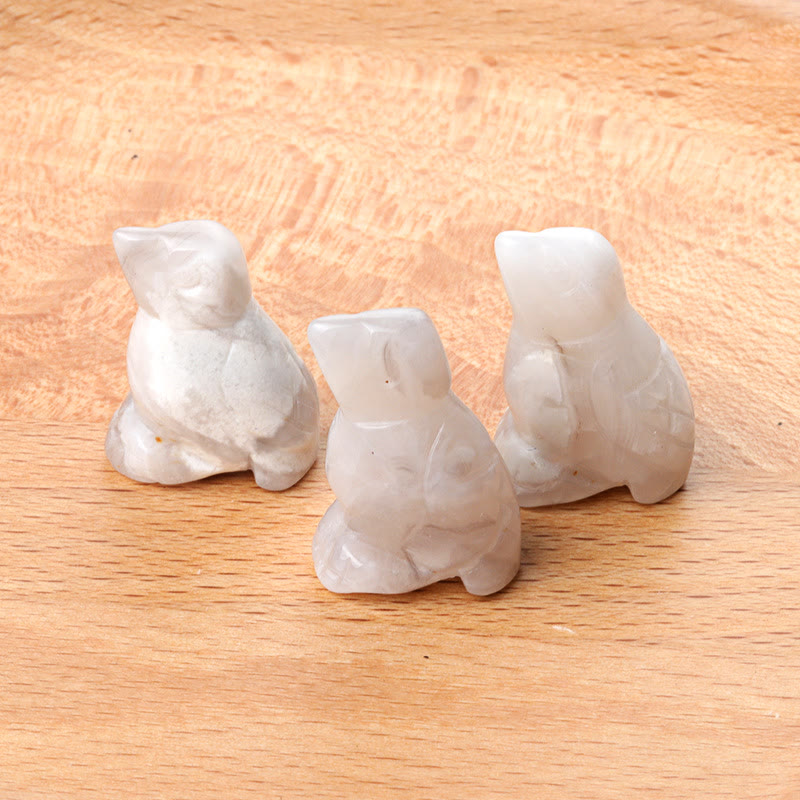 Olivenorma Mini Crystal Agate Bird Figurine Decorazione con pietre preziose - Agata bianca - image 10