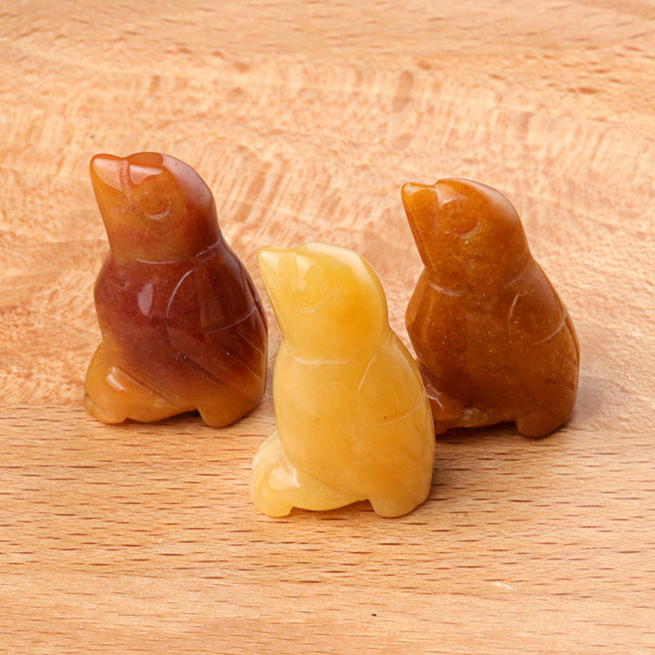 Olivenorma Mini Crystal Agate Bird Figurine Decorazione con pietre preziose - Giada gialla - image 6