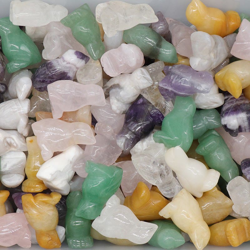 Olivenorma Mini Crystal Agate Bird Figurine Decorazione con pietre preziose - Mix casuale - image 16