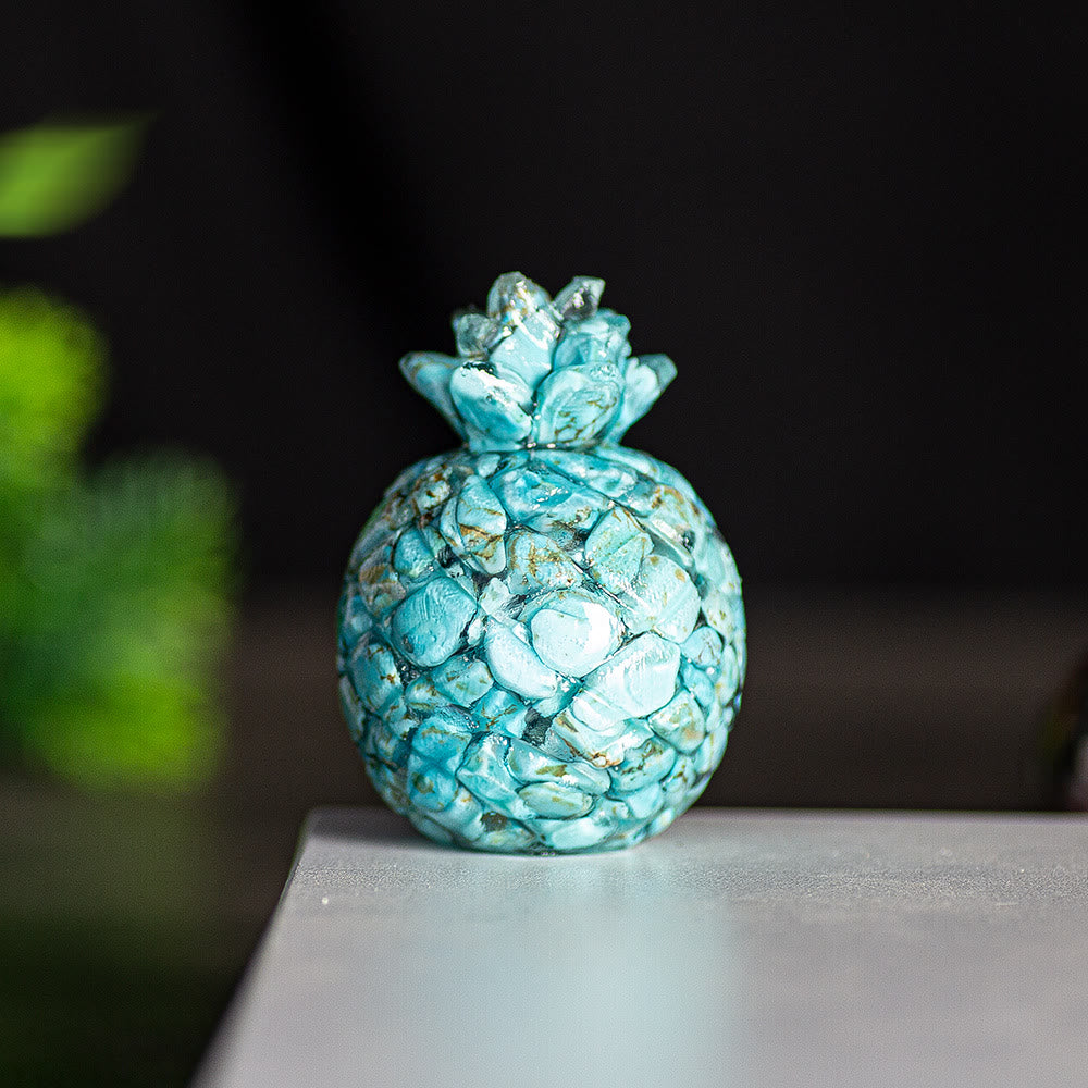 Decorazione in pietra preziosa di cristallo dorato a forma di ananas Olivenorma - Turchese - Stile 1 - image 30