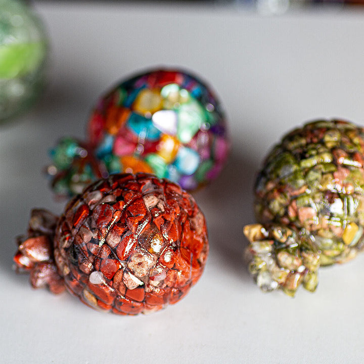 Decorazione in pietra preziosa di cristallo dorato a forma di ananas Olivenorma - image 58