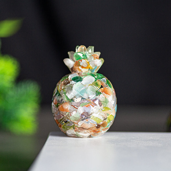 Decorazione in pietra preziosa di cristallo dorato a forma di ananas Olivenorma - Pietra occhio di gatto - Stile 1 - image 55