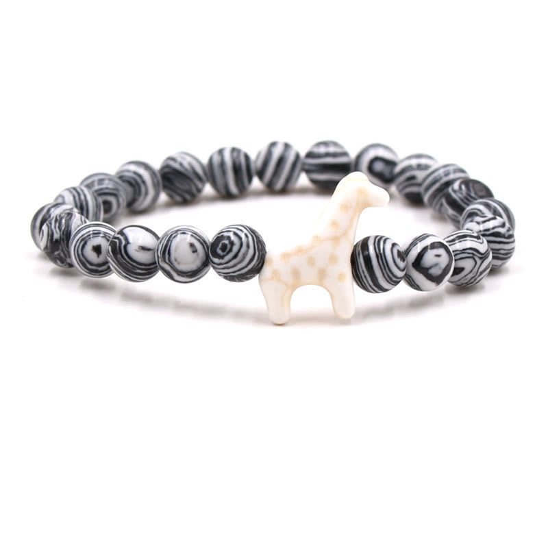 Braccialetto Olivenorma Giraffe Conservation con carta - Malachite bianca e nera - Con carta - image 34