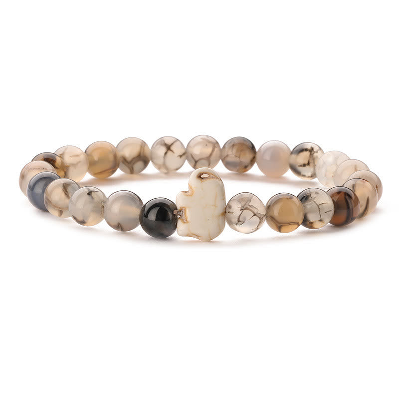 Braccialetto di protezione per elefanti Olivenorma con carta - Agata con motivo a drago - Con carta - image 18