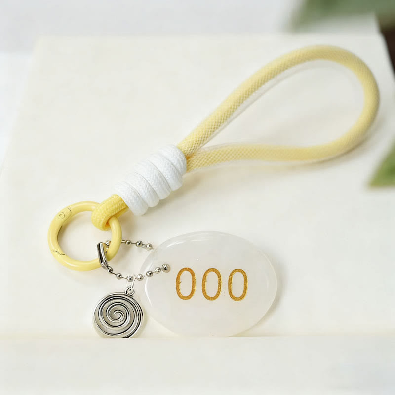 Portachiavi con numero angelico in pietra naturale Olivenorma - Cristallo trasparente - image 2