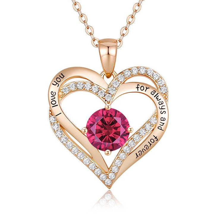 Olivenorma "Ti amo sempre e per sempre" – Collana con cuore e pietra portafortuna Forever Love - Oro rosa - Luglio - Con carta portafortuna - image 32