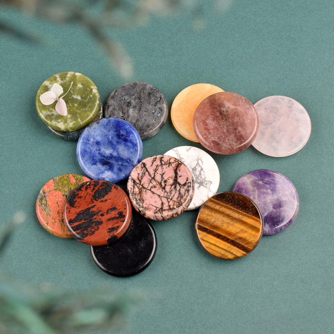 Decorazione in pietra preziosa naturale curativa rotonda Olivenorma - image 2