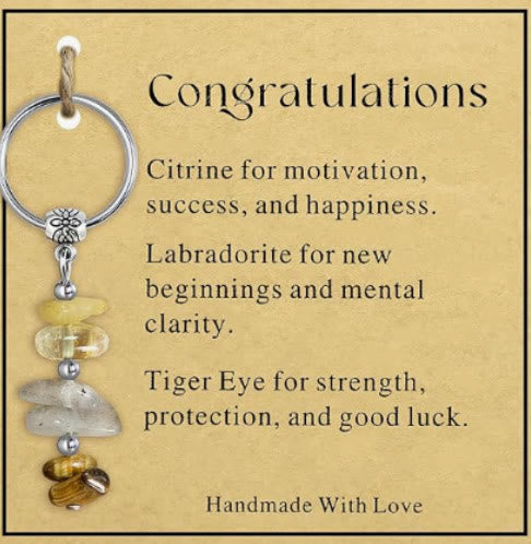 Portachiavi curativo con perline di cristallo in pietra naturale Olivenorma - Stile Chip Stone n. 10 - image 11