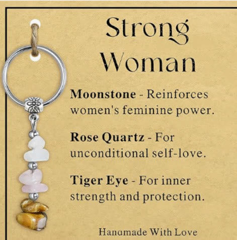 Portachiavi curativo con perline di cristallo in pietra naturale Olivenorma - Stile Chip Stone n. 11 - image 12