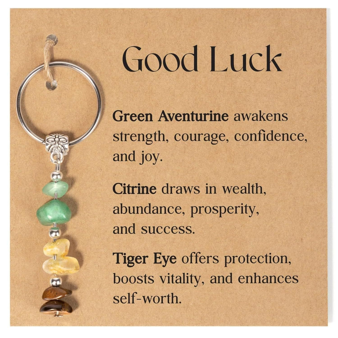 Portachiavi curativo con perline di cristallo in pietra naturale Olivenorma - Stile Chip Stone n. 09 - image 10