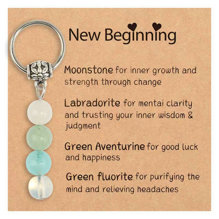 Portachiavi curativo con perline di cristallo in pietra naturale Olivenorma - Stile Chip Stone n. 14 - image 15