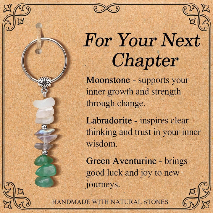 Portachiavi curativo con perline di cristallo in pietra naturale Olivenorma - Stile Chip Stone n. 03 - image 4