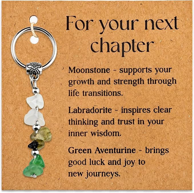 Portachiavi curativo con perline di cristallo in pietra naturale Olivenorma - Stile Chip Stone n. 04 - image 5