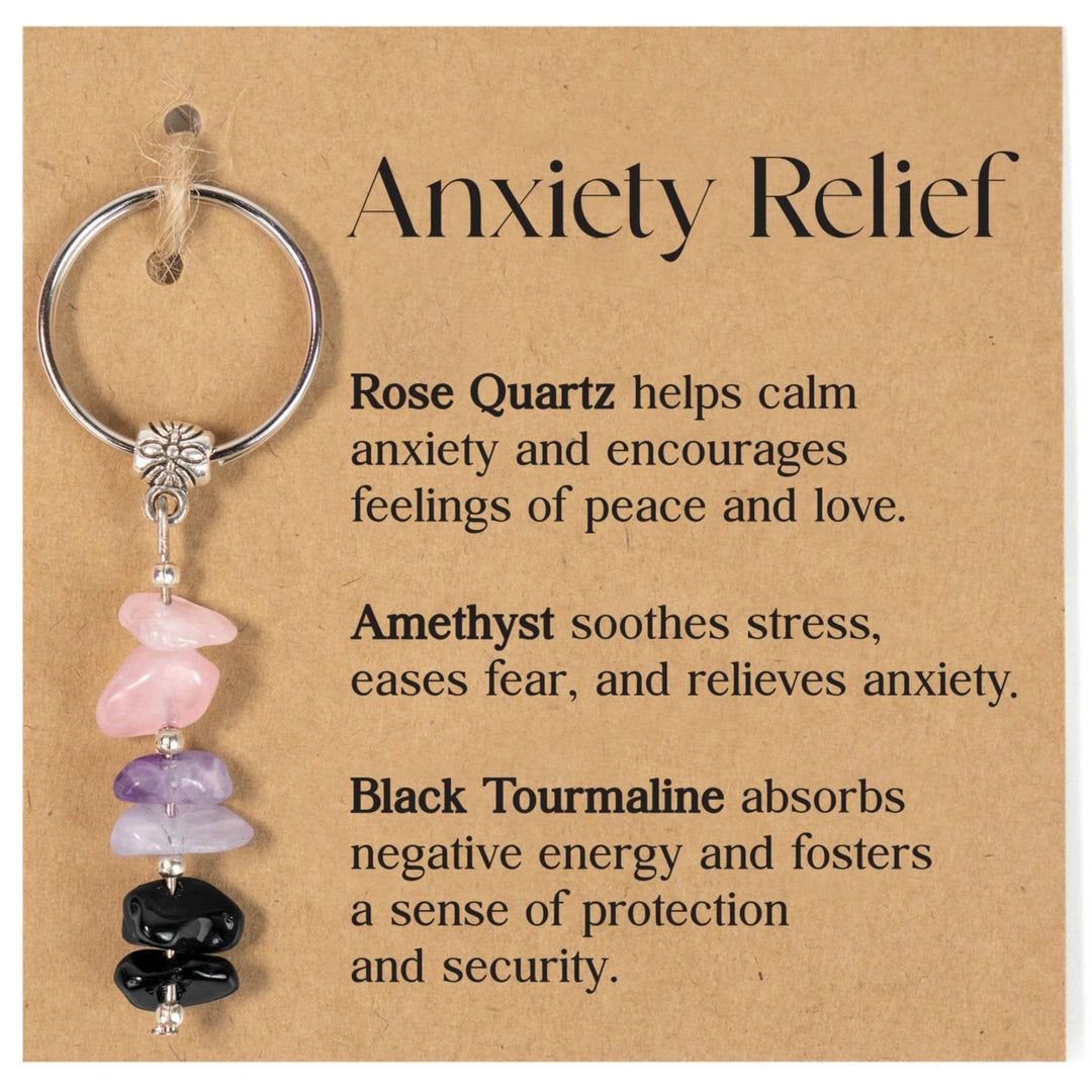 Portachiavi curativo con perline di cristallo in pietra naturale Olivenorma - Stile Chip Stone n. 02 - image 3