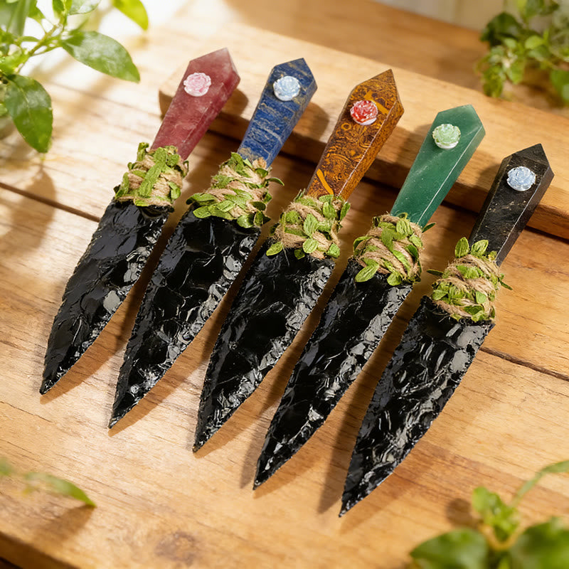 Decorazione con pugnale in cristallo naturale grezzo Olivenorma - image 0