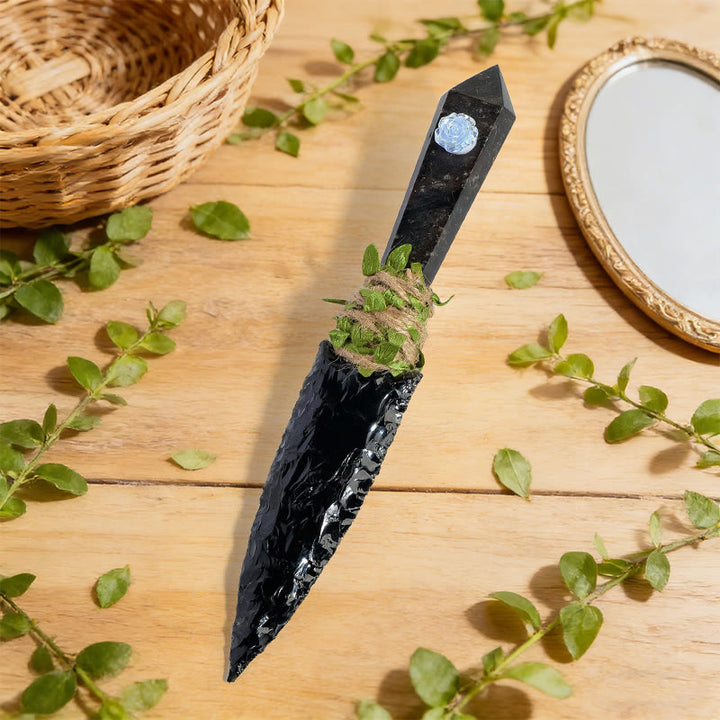 Decorazione con pugnale in cristallo naturale grezzo Olivenorma - Onice nero - image 7
