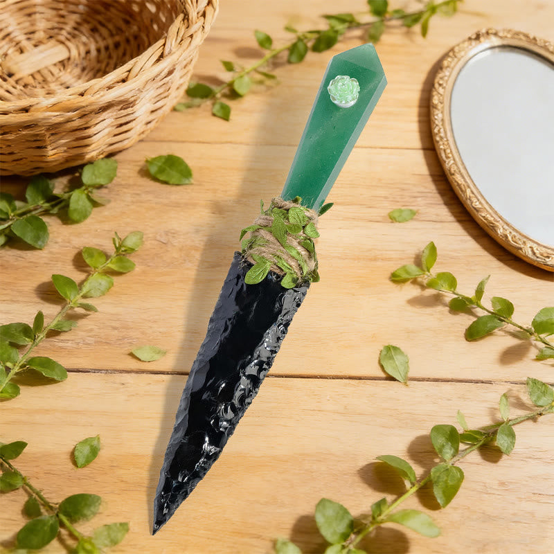 Decorazione con pugnale in cristallo naturale grezzo Olivenorma - Avventurina verde - image 1