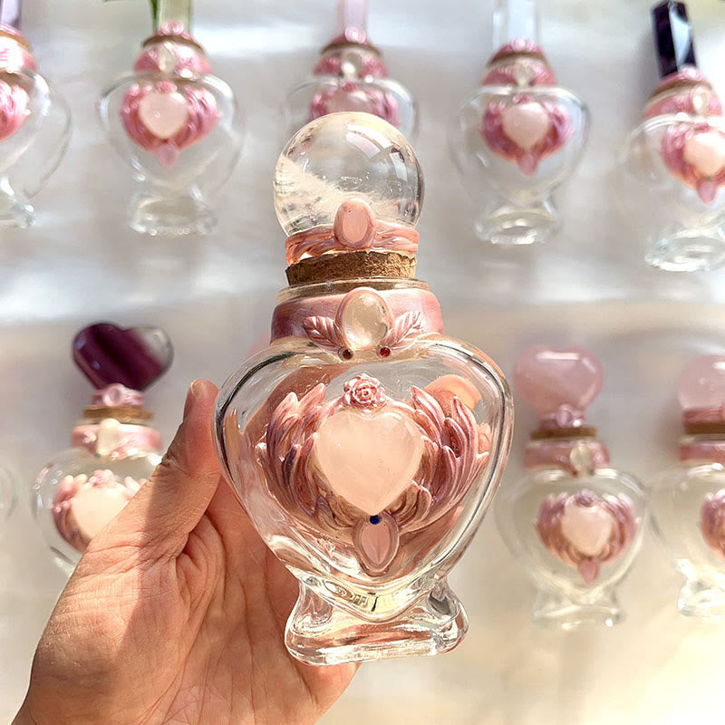 Decorazione con pietre preziose in bottiglia magica di cristallo rosa Olivenorma - image 0