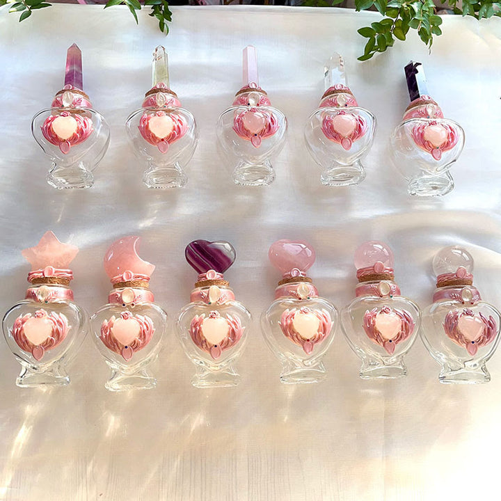 Decorazione con pietre preziose in bottiglia magica di cristallo rosa Olivenorma - image 17