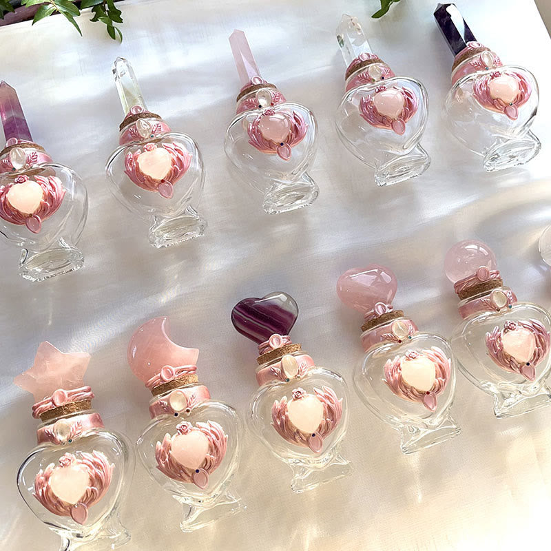 Decorazione con pietre preziose in bottiglia magica di cristallo rosa Olivenorma - image 18