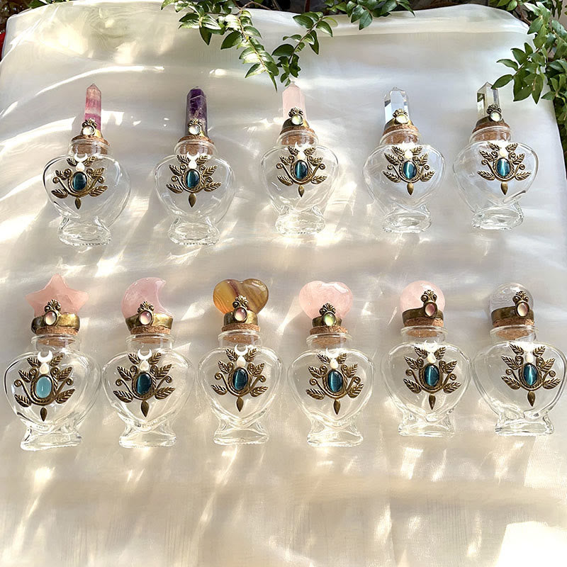 Decorazione con pietre preziose per bottiglia energetica magica in cristallo naturale Olivenorma - image 0