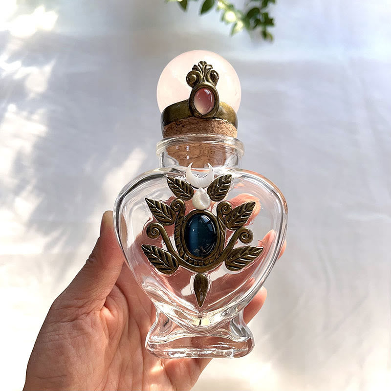 Decorazione con pietre preziose per bottiglia energetica magica in cristallo naturale Olivenorma - Quarzo rosa - Sfera - image 4