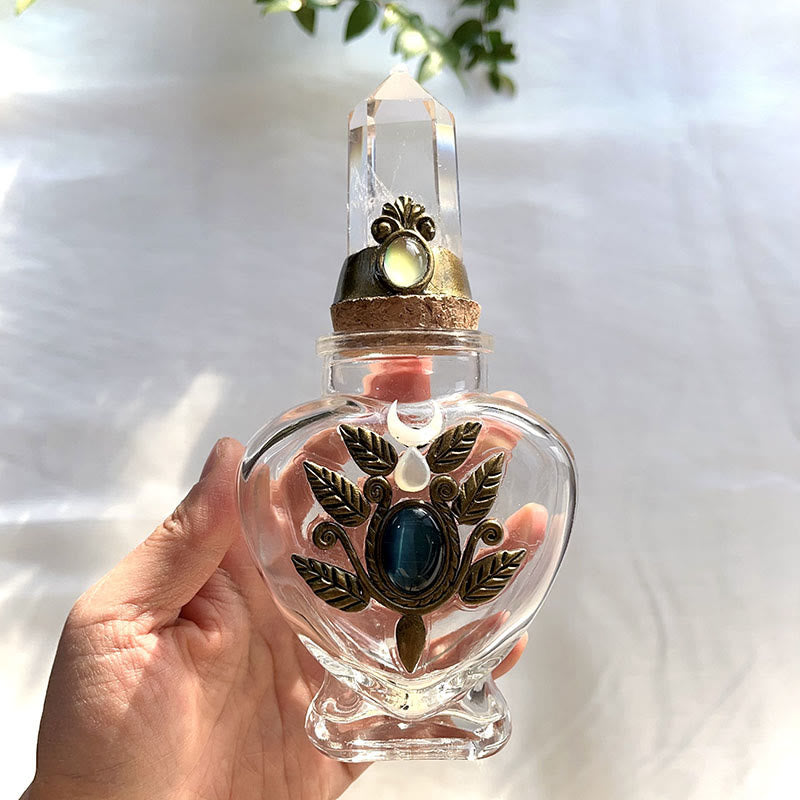 Decorazione con pietre preziose per bottiglia energetica magica in cristallo naturale Olivenorma - Quarzo trasparente - Torre - image 2