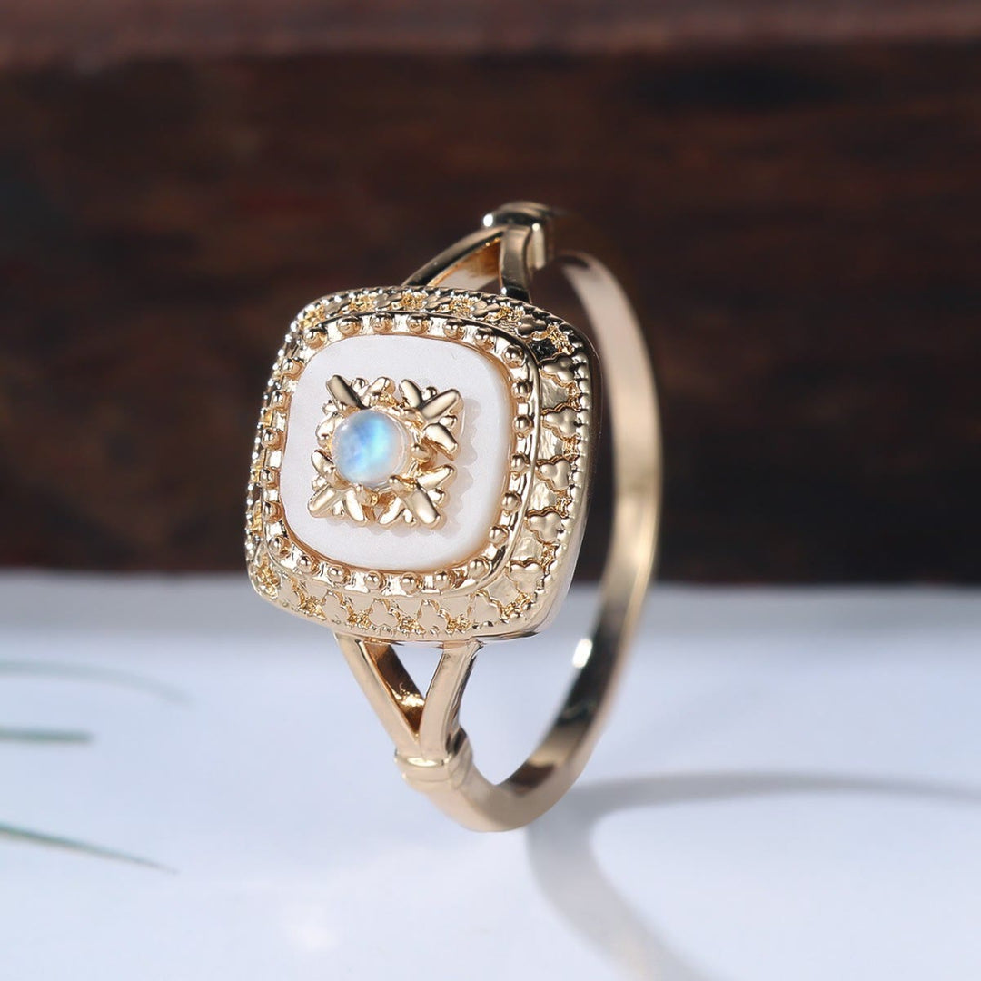 Anello vintage in quarzo trasparente quadrato Olivenorma - Taglia IT 21.5 (US 10) - image 0