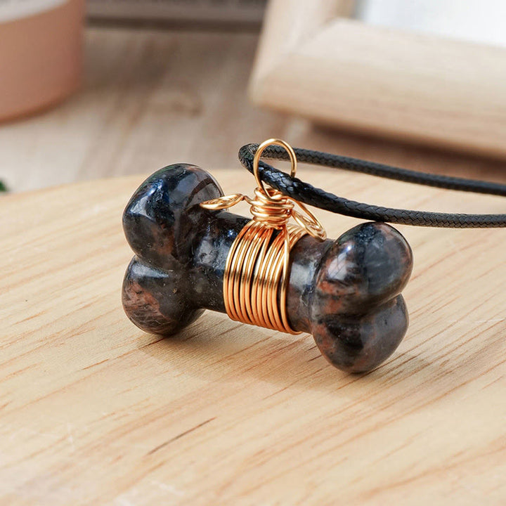 Collana con ciondolo in osso di cristallo e pietra naturale Olivenorma - Labradorite - image 9