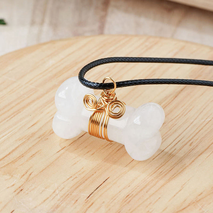 Collana con ciondolo in osso di cristallo e pietra naturale Olivenorma - Quarzo trasparente - image 3