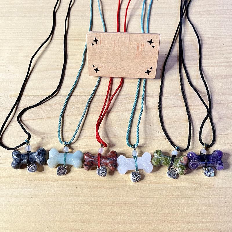 Collana per animali domestici in osso con pietre preziose naturali Olivenorma - image 26