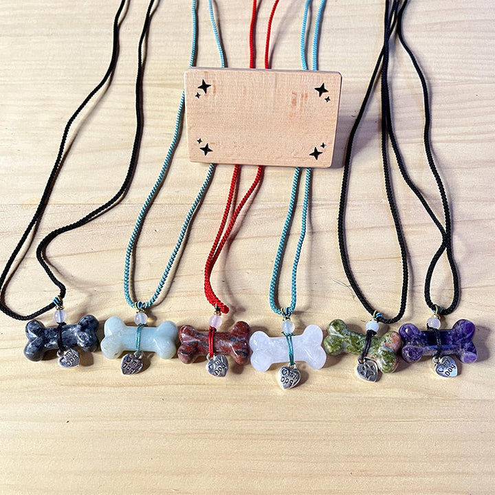 Collana per animali domestici in osso con pietre preziose naturali Olivenorma - image 26