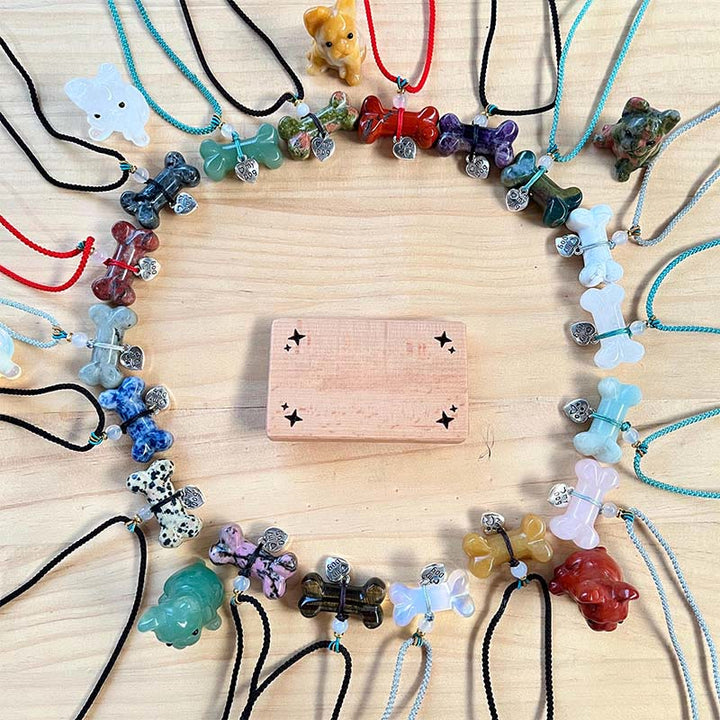 Collana per animali domestici in osso con pietre preziose naturali Olivenorma - image 24