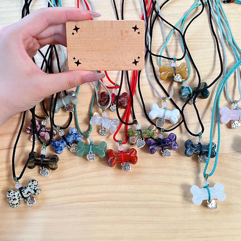 Collana per animali domestici in osso con pietre preziose naturali Olivenorma - image 25