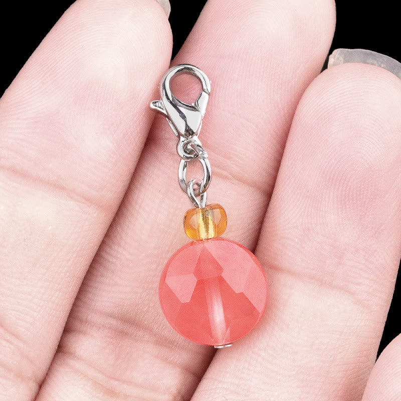 Portachiavi con esagramma in cristallo di pietra naturale Olivenorma - Quarzo rosso da fusione - image 23