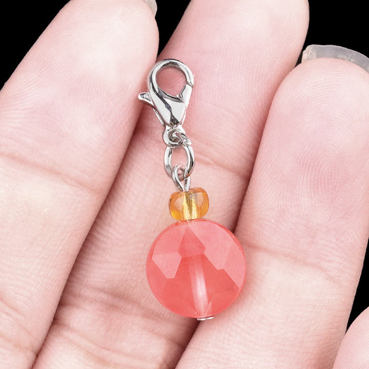 Portachiavi con esagramma in cristallo di pietra naturale Olivenorma - Quarzo rosso da fusione - image 23