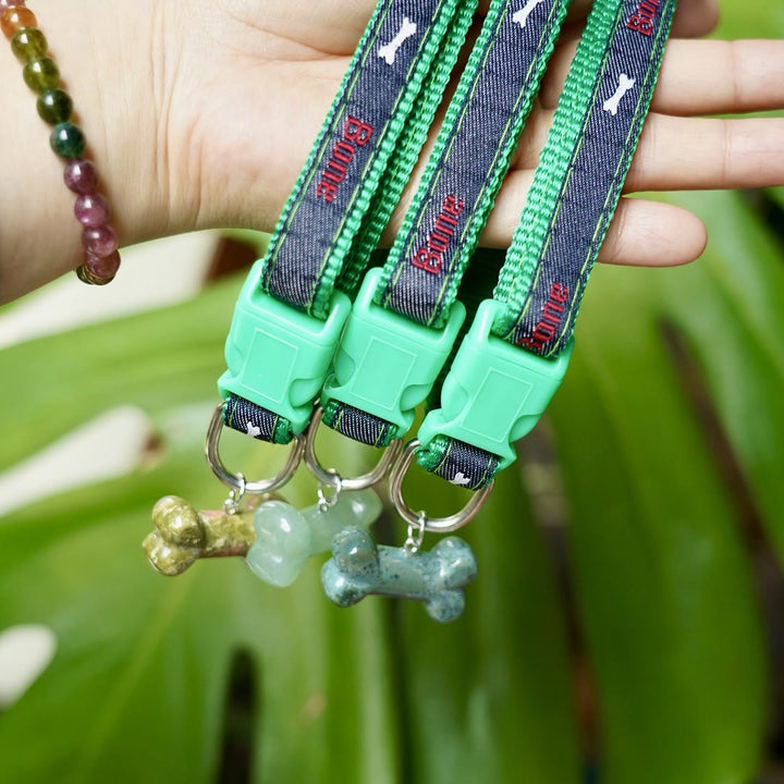 Olivenorma Collare per animali domestici con osso per cani in pietra naturale - Agata muschiata - image 13