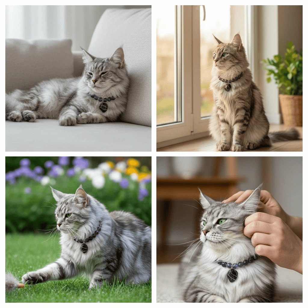 Collare per animali domestici con cristallo calmante per meditazione Olivenorma Ametista e Ossidiana - image 3