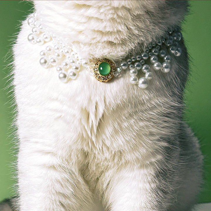 Olivenorma - Collana con collare per animali domestici in stile vintage con perle fatte a mano - image 11