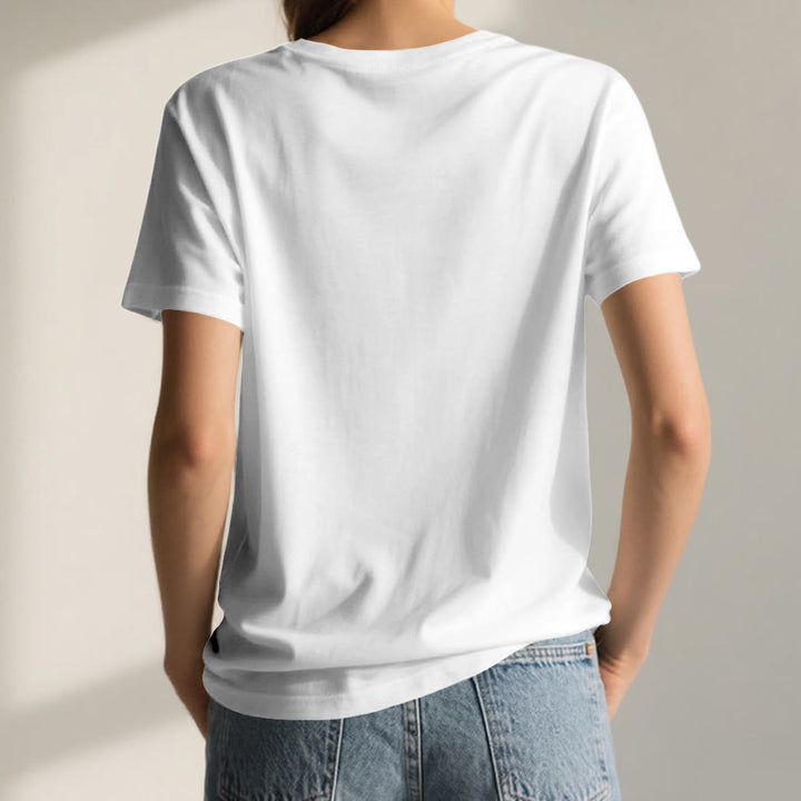 Olivenorma Lotus Mindful Power T-shirt in cotone con scollo a V per yoga e meditazione - image 2