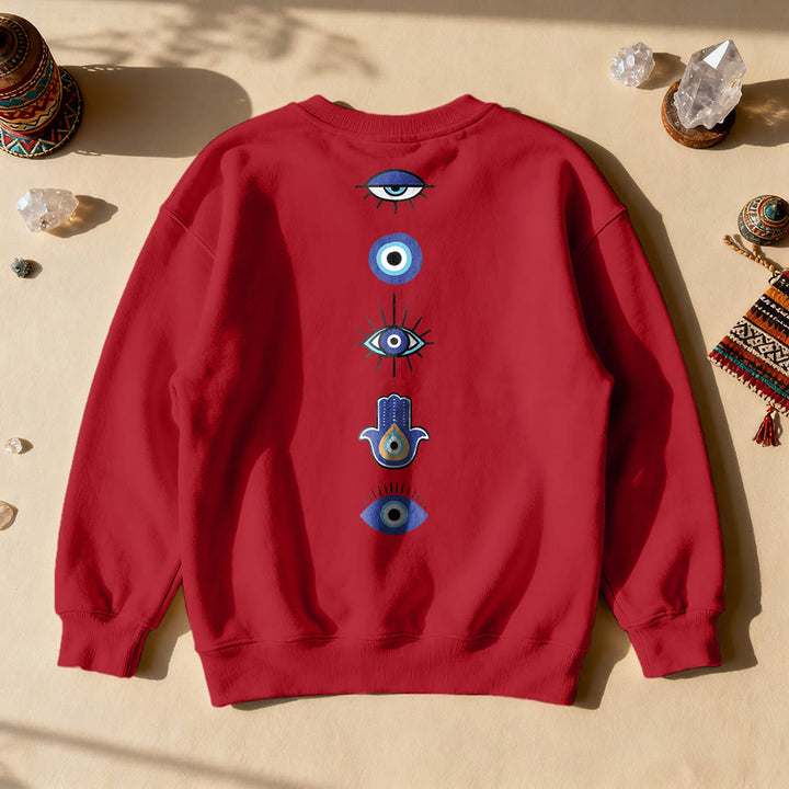 Felpa con stampa elegante dell'elemento Evil Eye Olivenorma - Rosso - 2XL - image 6