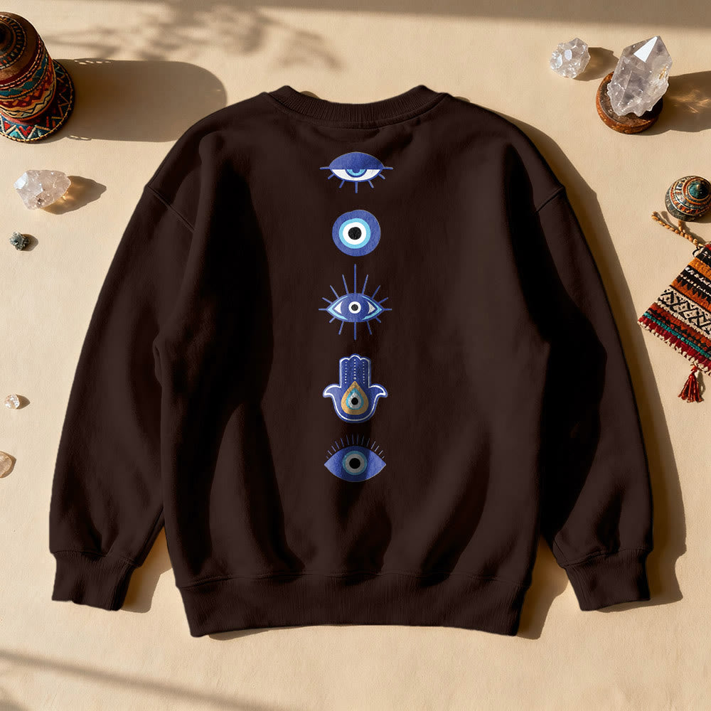 Felpa con stampa elegante dell'elemento Evil Eye Olivenorma - Marrone - 2XL - image 3