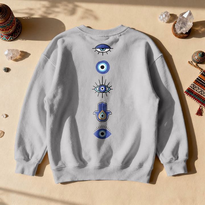 Felpa con stampa elegante dell'elemento Evil Eye Olivenorma - Grigio - 2XL - image 0