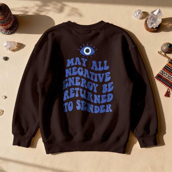 Felpa con citazione "Occhio di Demone Trendy" Olivenorma - Marrone - 2XL - image 11