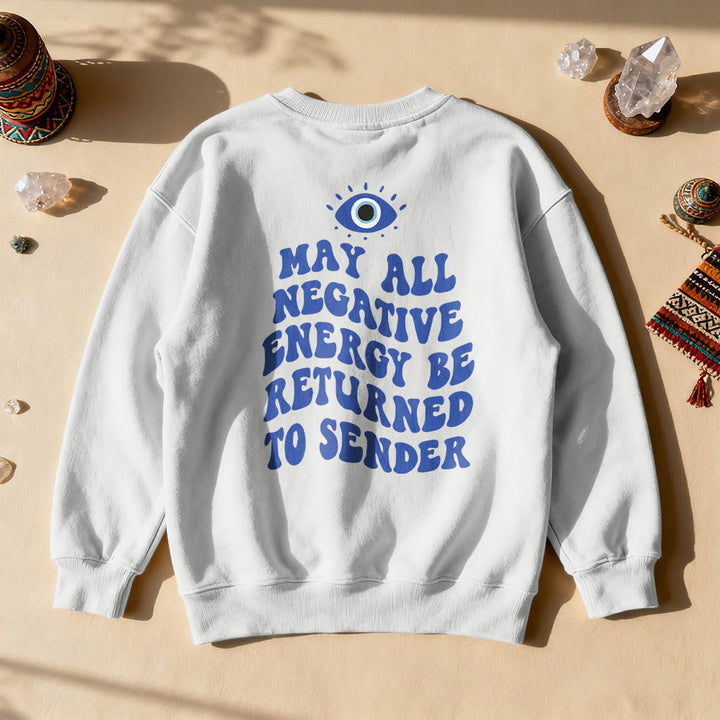 Felpa con citazione "Occhio di Demone Trendy" Olivenorma - Bianco - 2XL - image 2